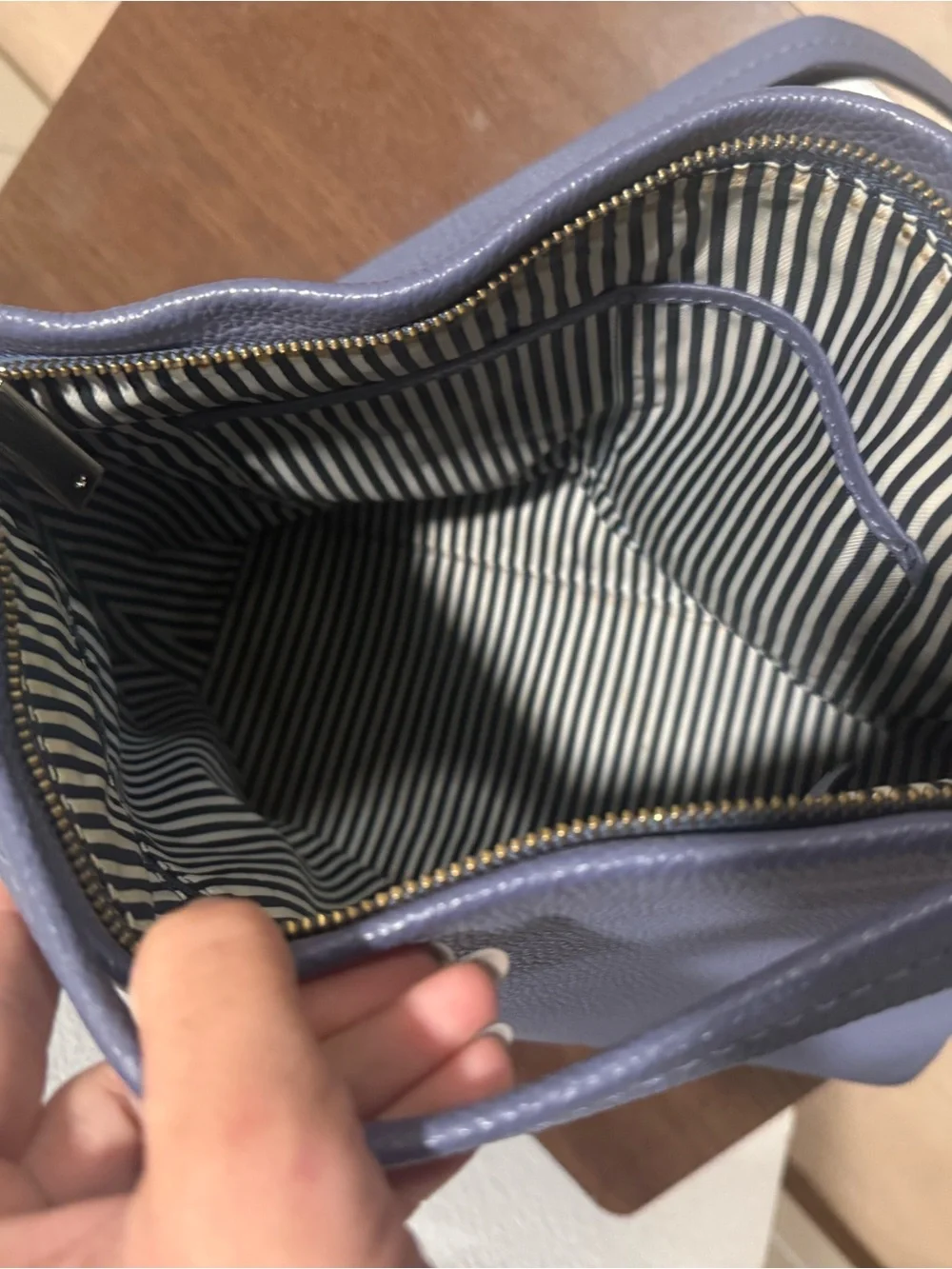 Kate Spade Pebbled Leather Hobo Shoulder Crossbody Bag Blue